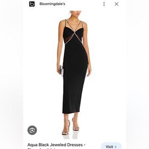 AQUA Black Midi Dress. Worn Once